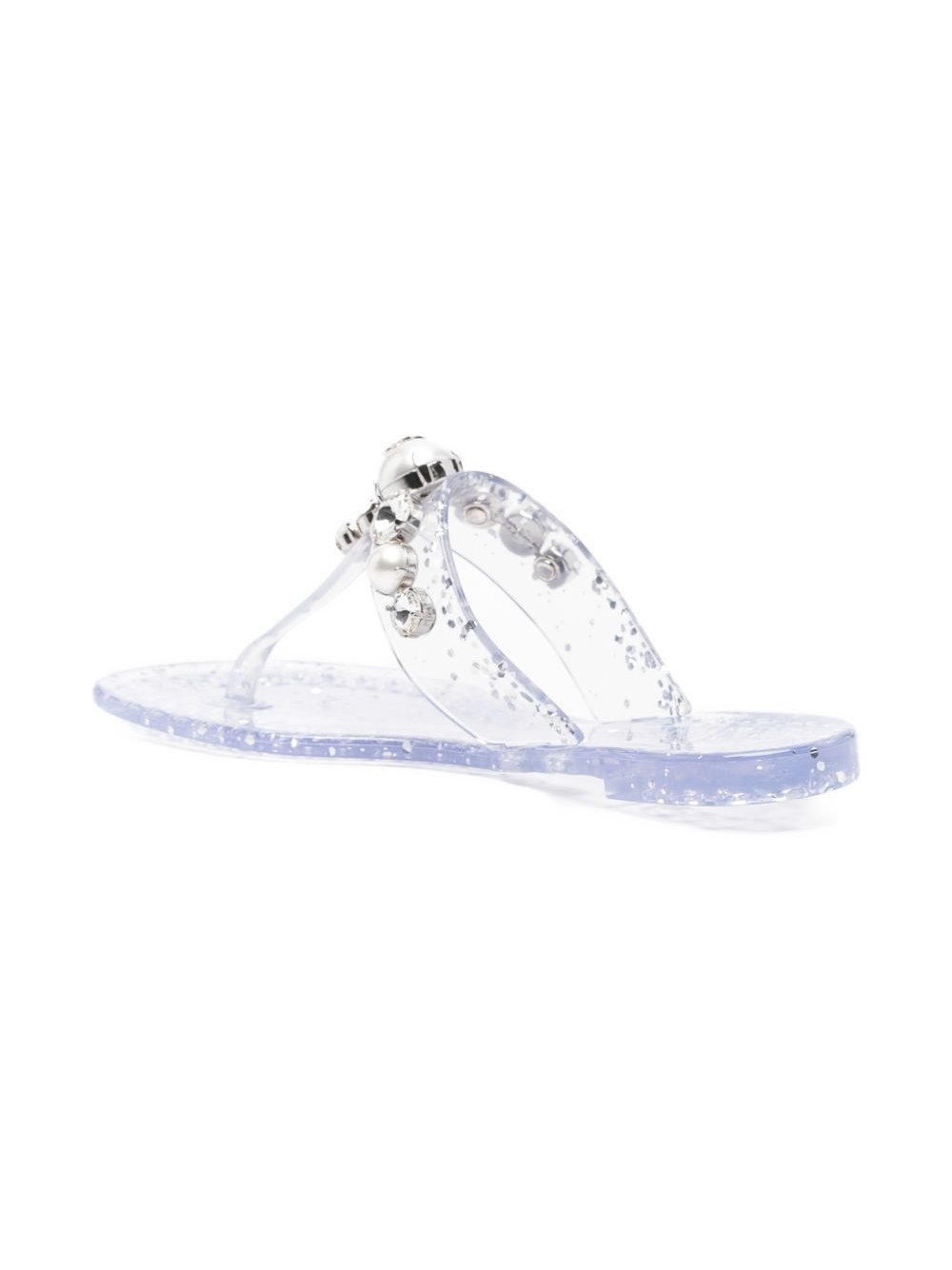 Casadei Embellished Thong Sandal — white, view 4