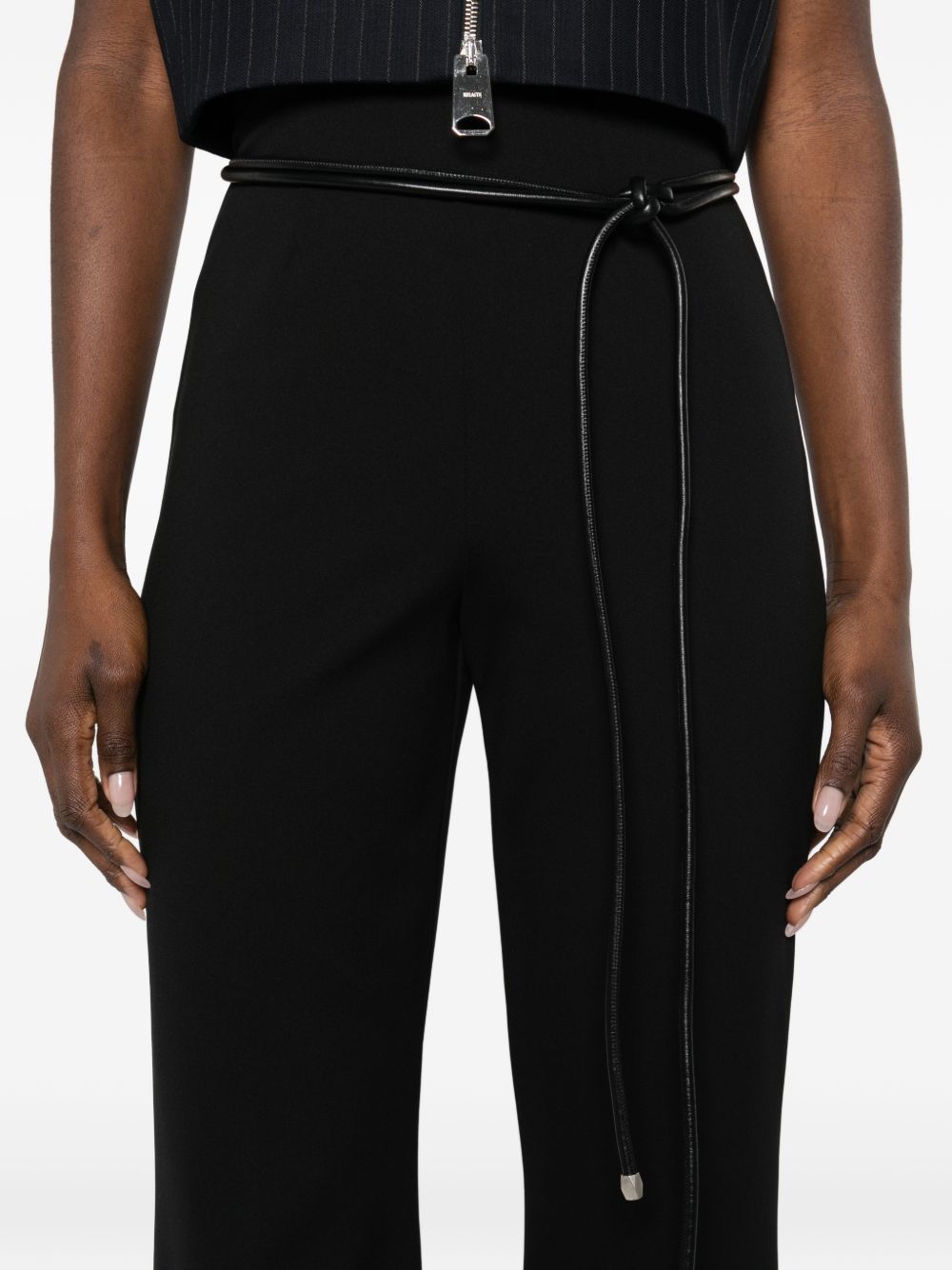 SPORTMAX PRE High-Waisted Flared Trousers — Black, view 2