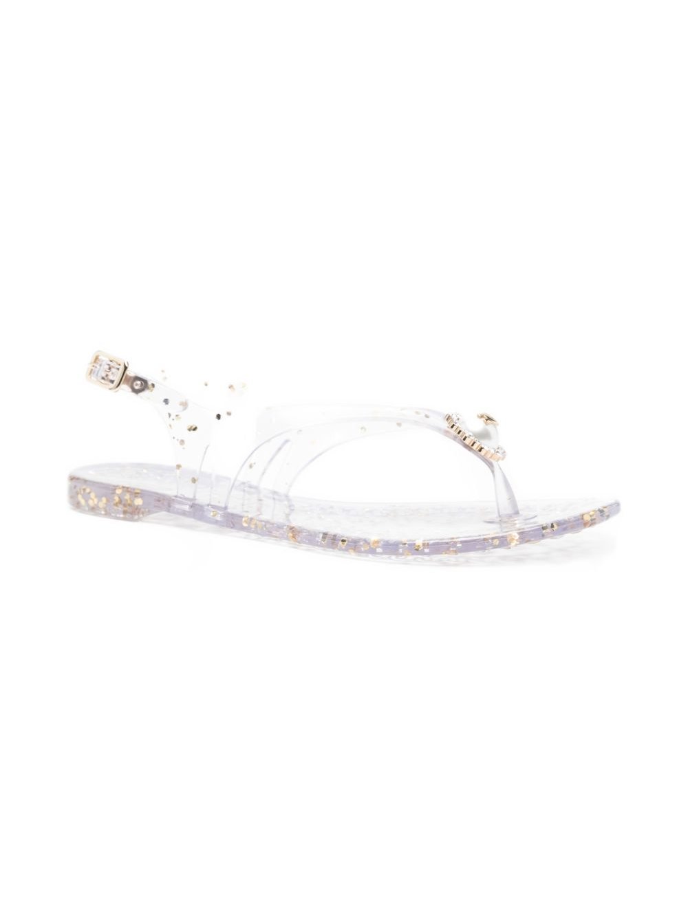Casadei Embellished Jelly Sandals — Clear, view 2