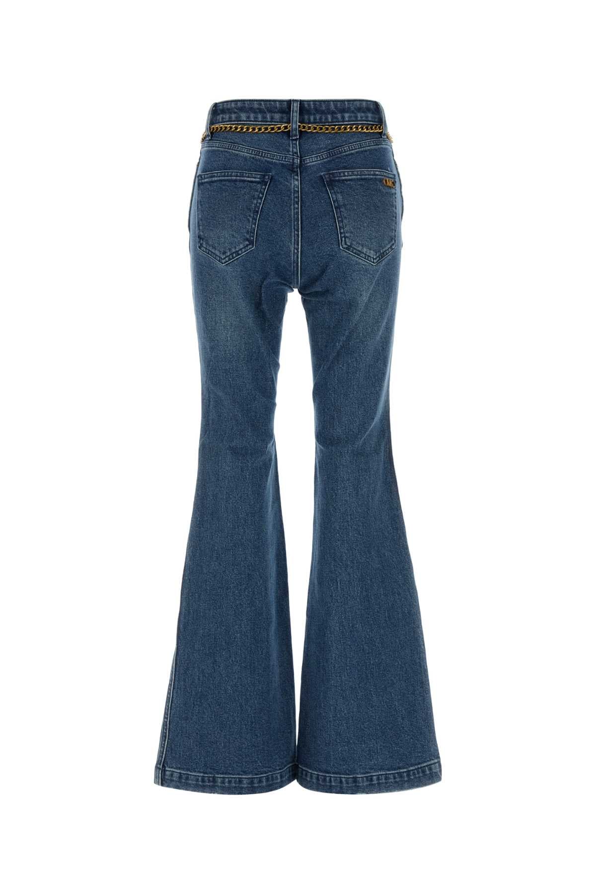 Michael By Michael Kors Chain Belt Jeans — Blue, view 2