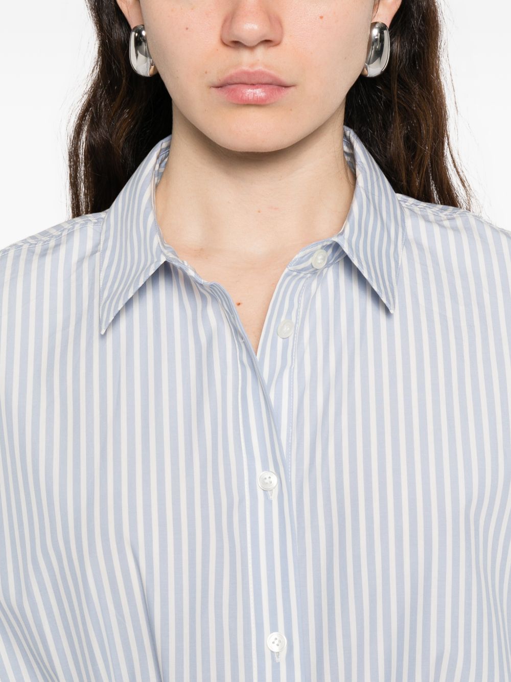 Woolrich Striped Cotton Shirt — Light Blue, view 4
