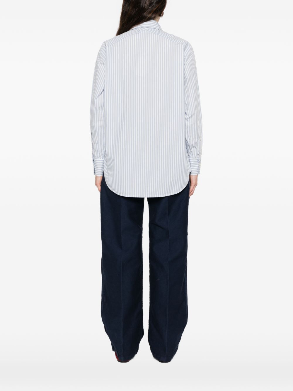 Woolrich Striped Cotton Shirt — Blue, view 5