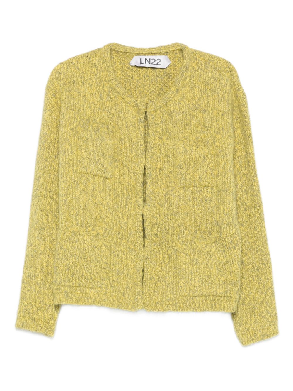 LN22 Knit Open-Front Cardigan — Yellow by LN22