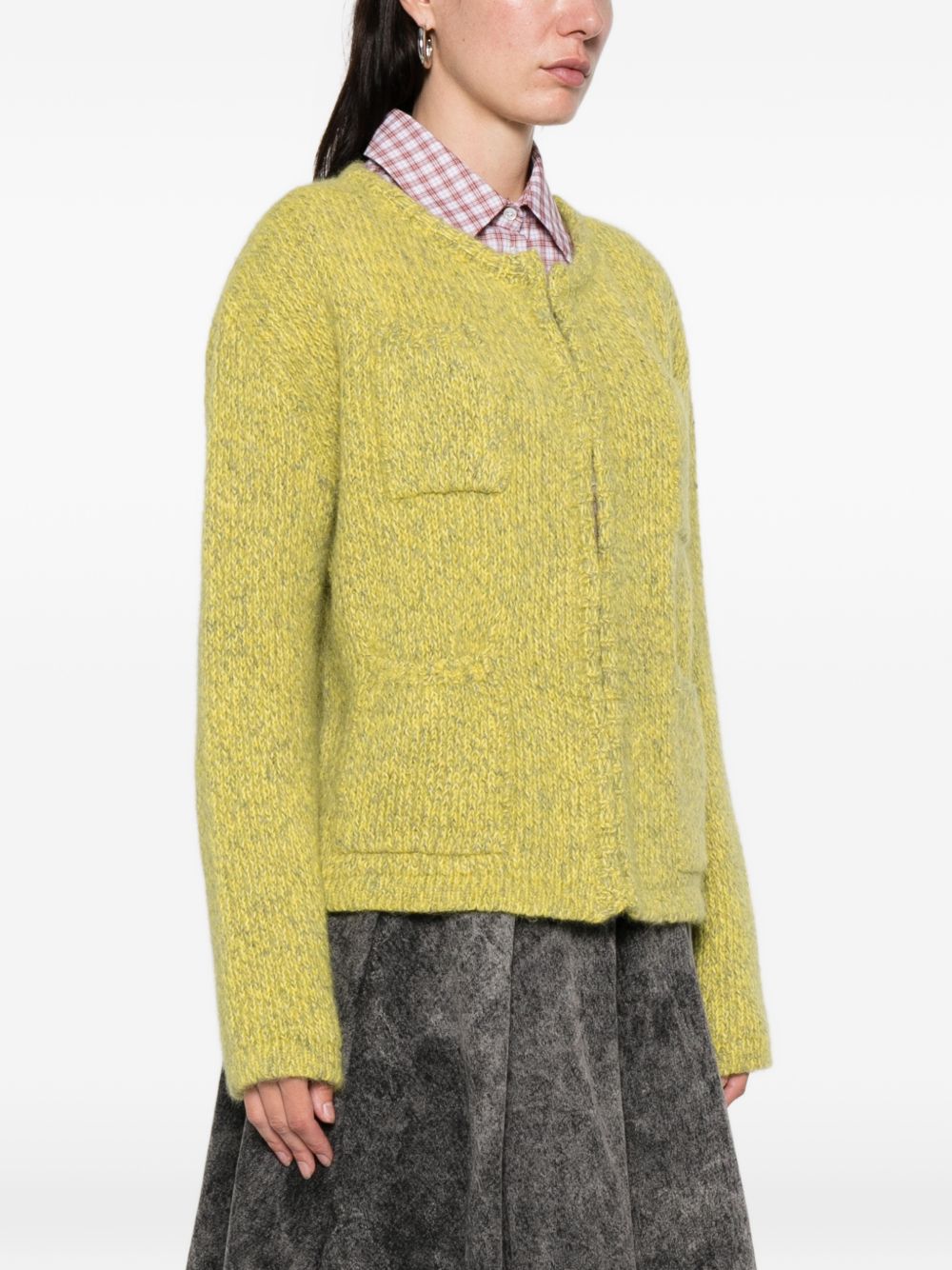 LN22 Knit Open-Front Cardigan — Yellow, view 2