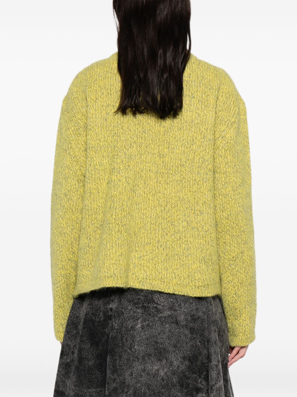LN22 Knit Open-Front Cardigan — Yellow, view 4