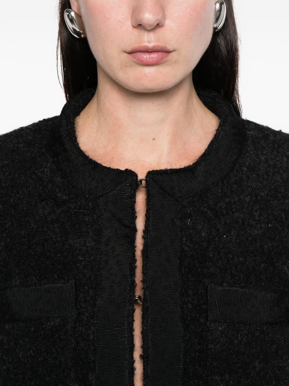LN22 Textured Wool Jacket — Black, view 2