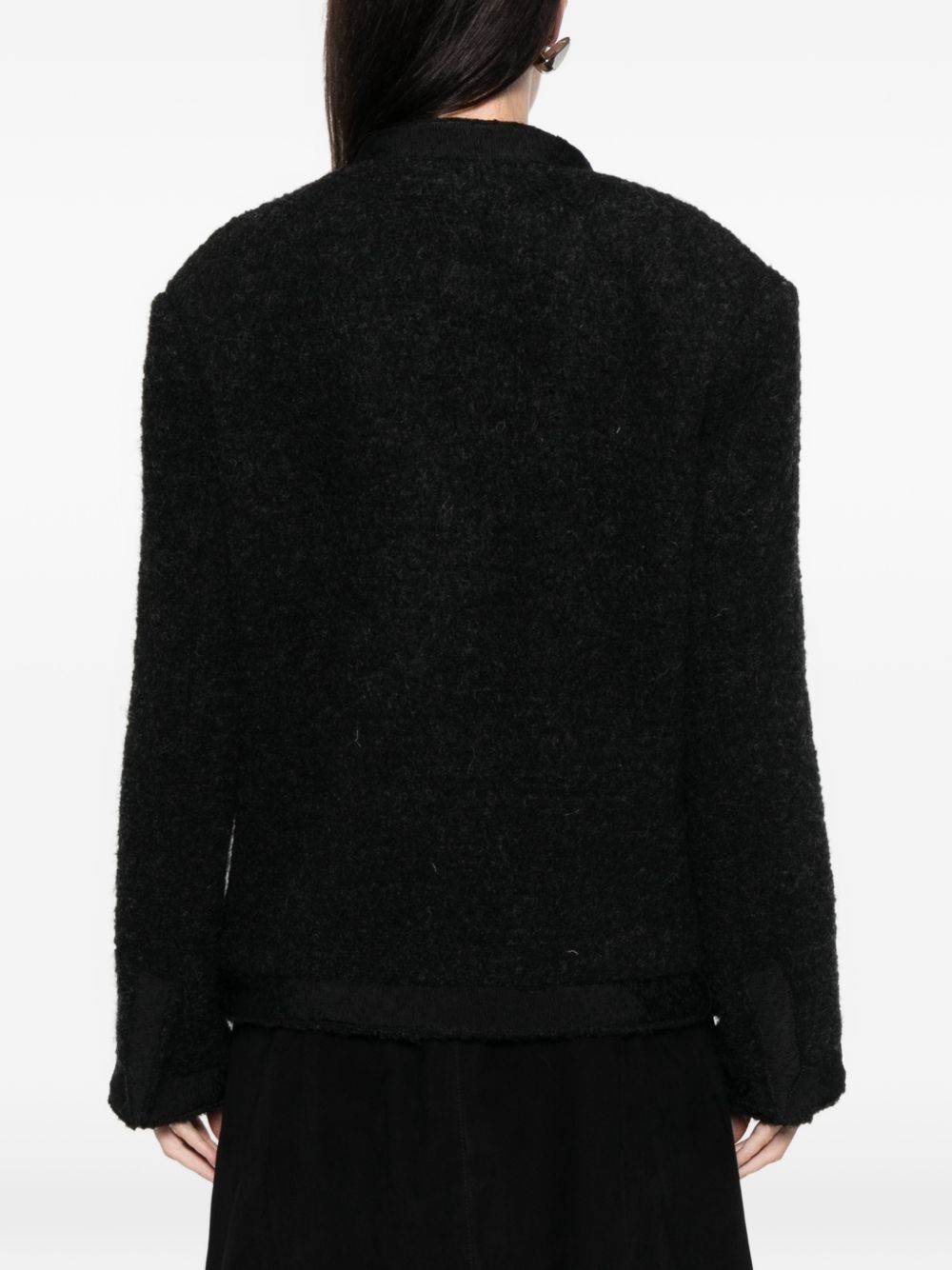 LN22 Textured Wool Jacket — Black, view 4