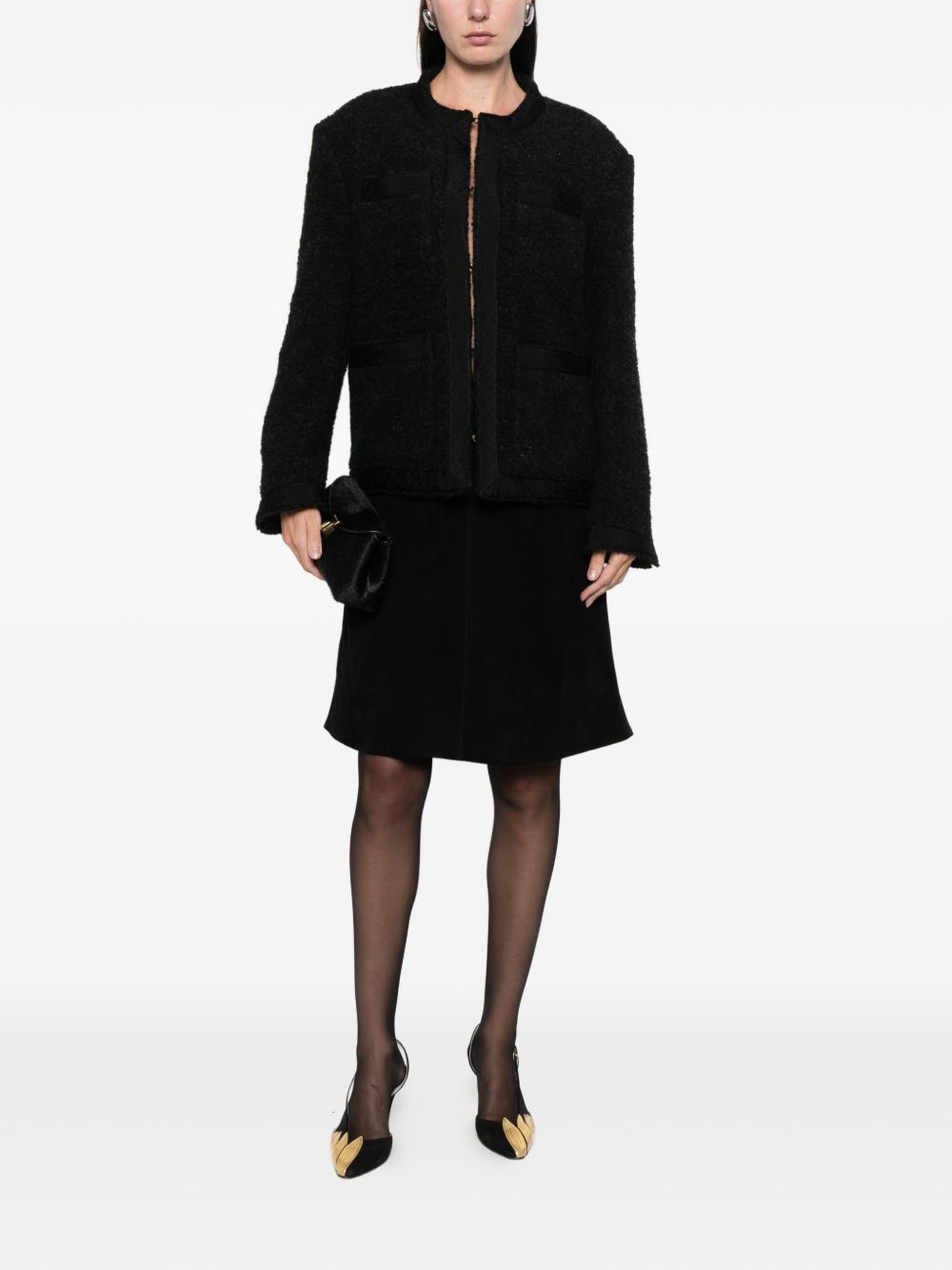 LN22 Textured Wool Jacket — Black, view 5