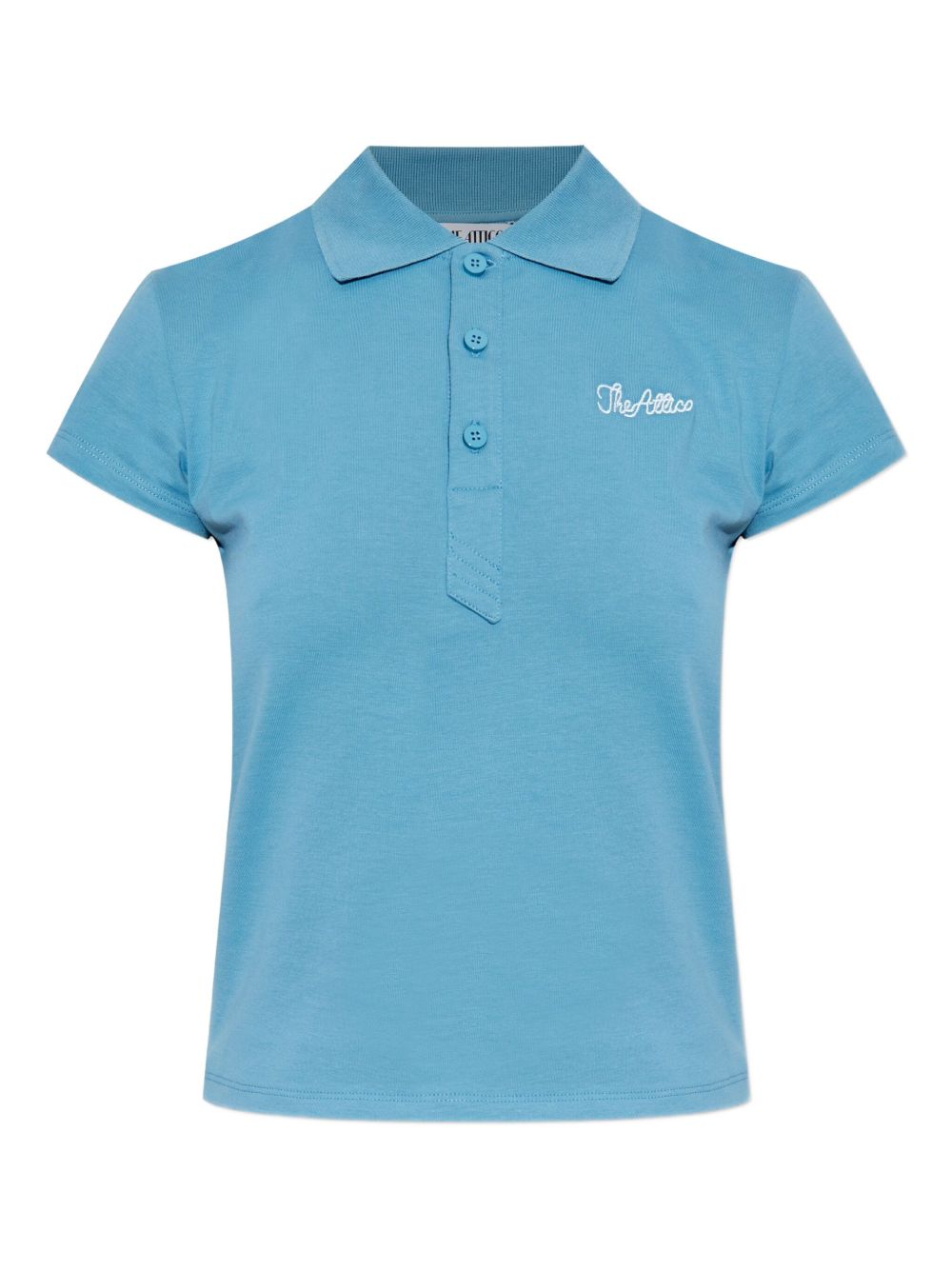 The Attico Logo-Embroidered Cotton Jersey Polo — Blue by The Attico