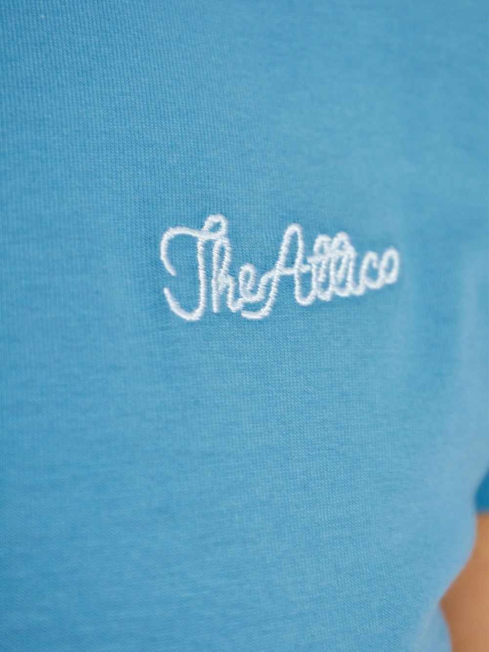 The Attico Logo-Embroidered Cotton Jersey Polo — Blue, view 4