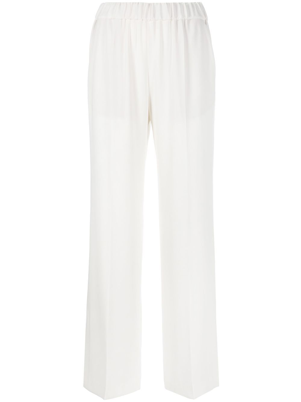 Alberto Biani Wide-Leg Cady Trousers — White by Alberto Biani