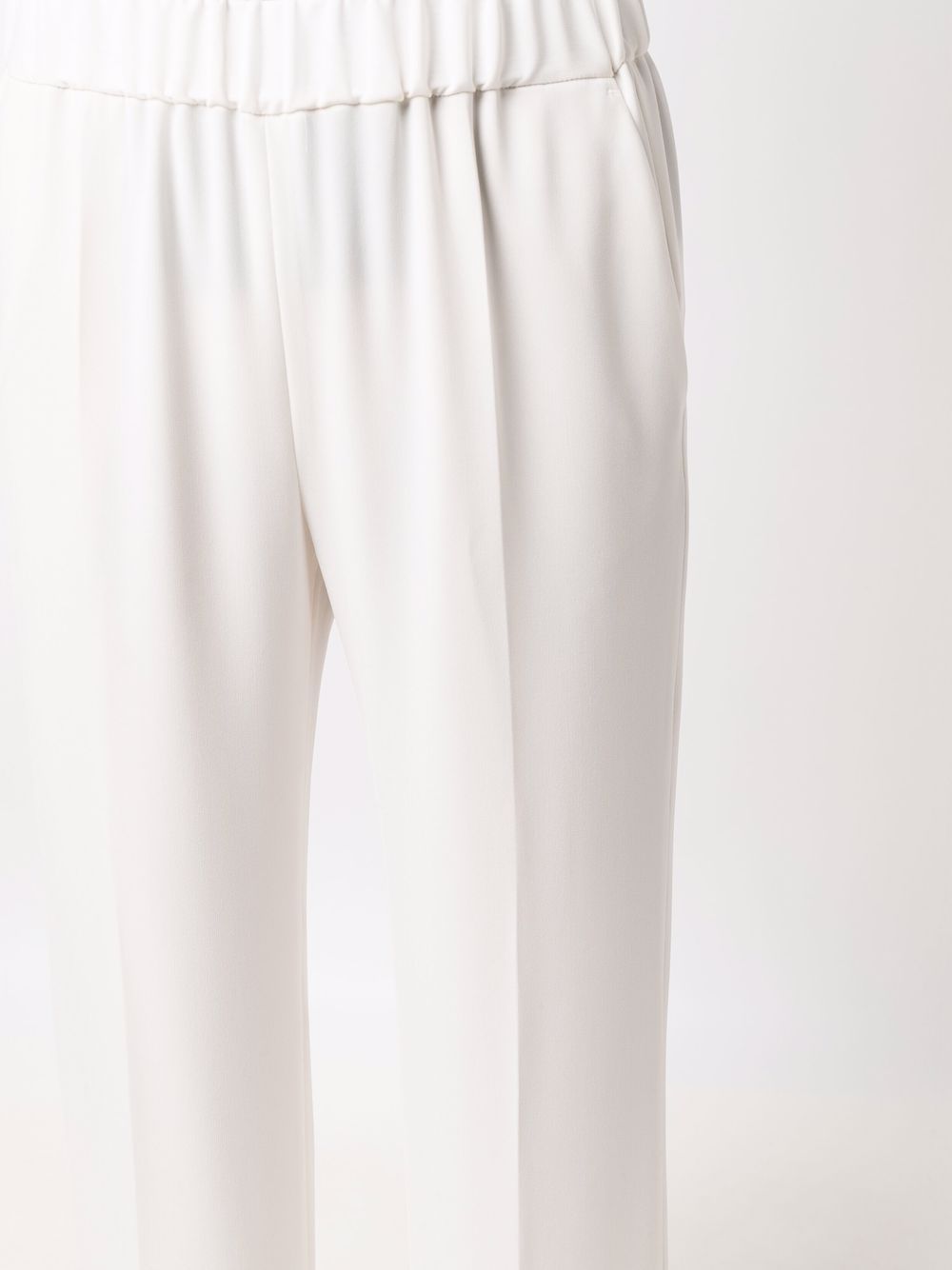 Alberto Biani Wide-Leg Cady Trousers — White, view 3