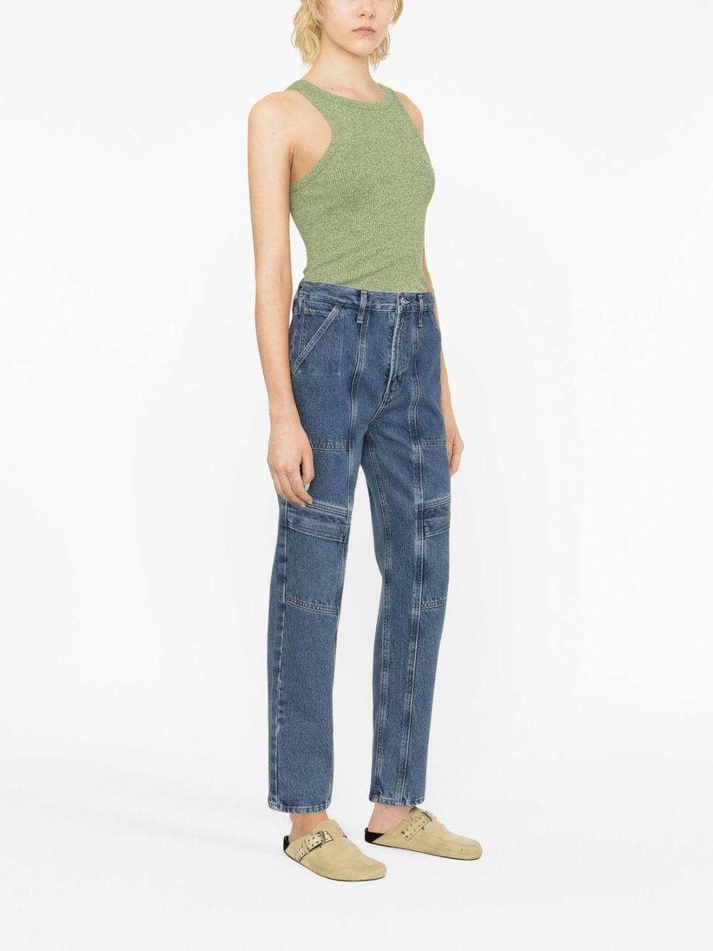 Agolde Pre Organic Cotton Cargo Jeans — Blue, view 2