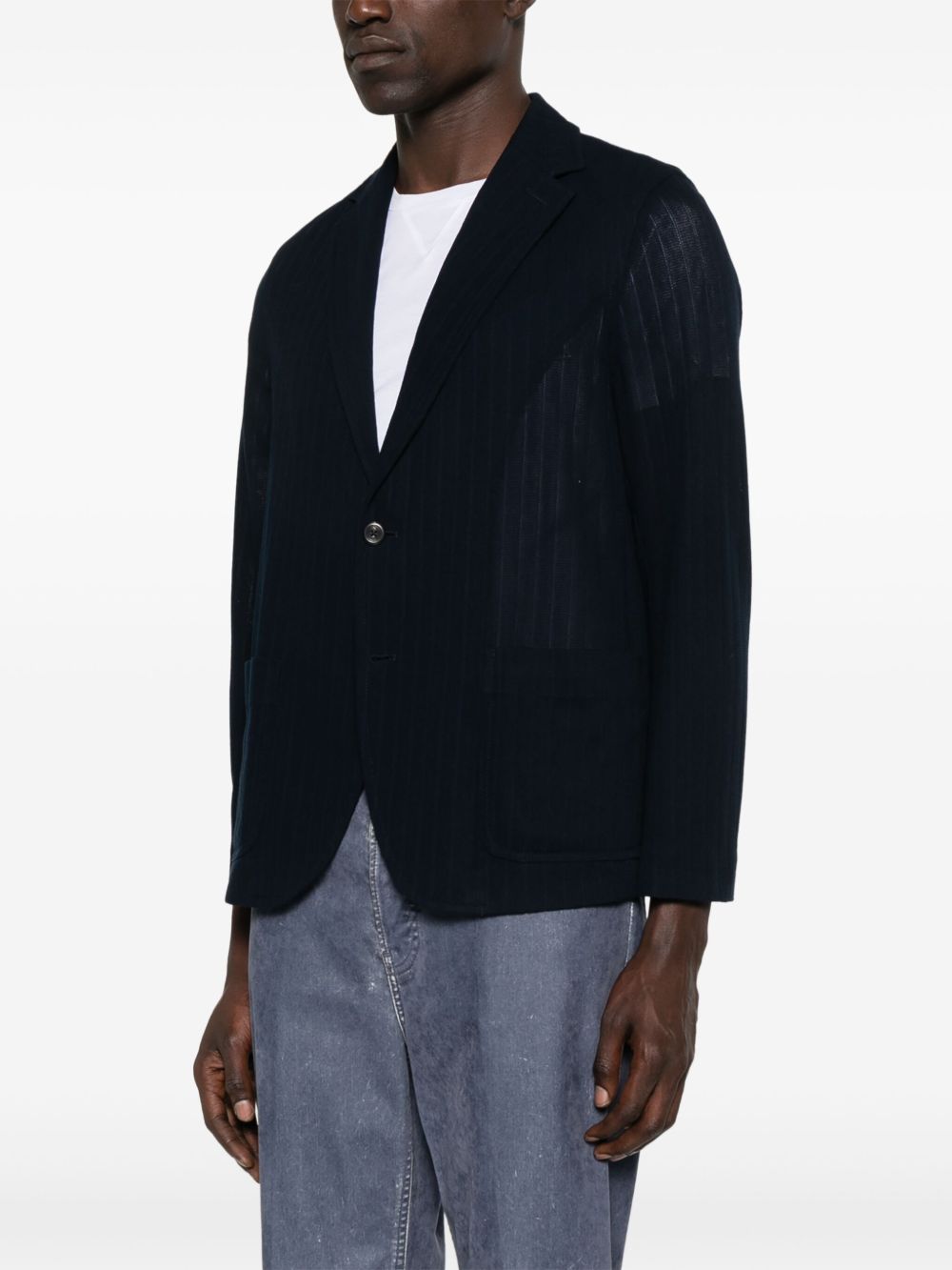 Circolo 1901 Cotton Single-Breasted Jacket — Navy, view 2