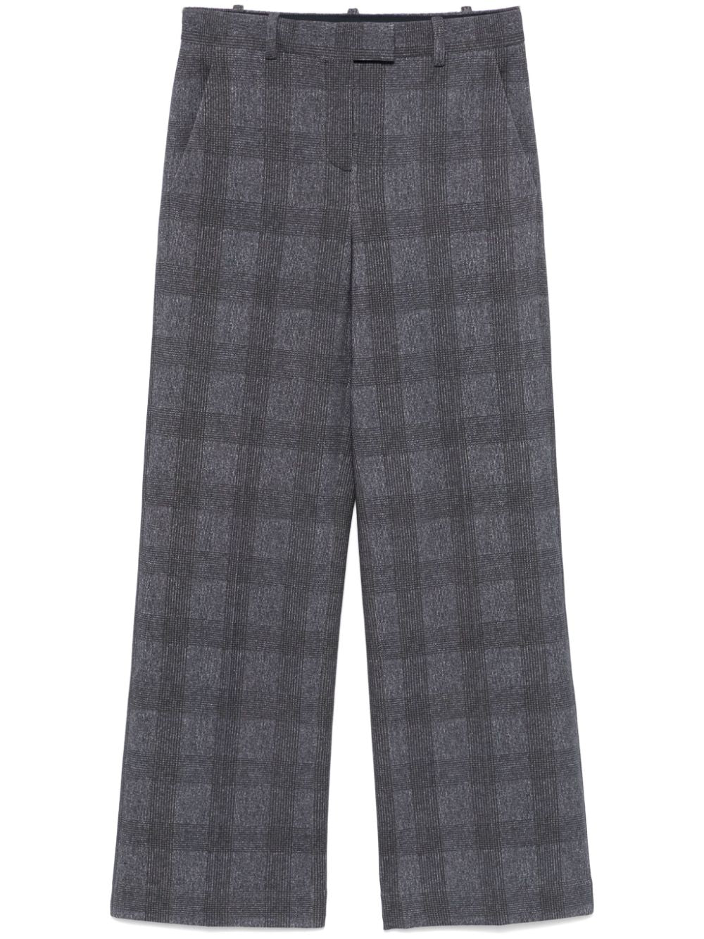Circolo 1901 Cotton-Blend Check Trousers — Blue-grey by Circolo 1901