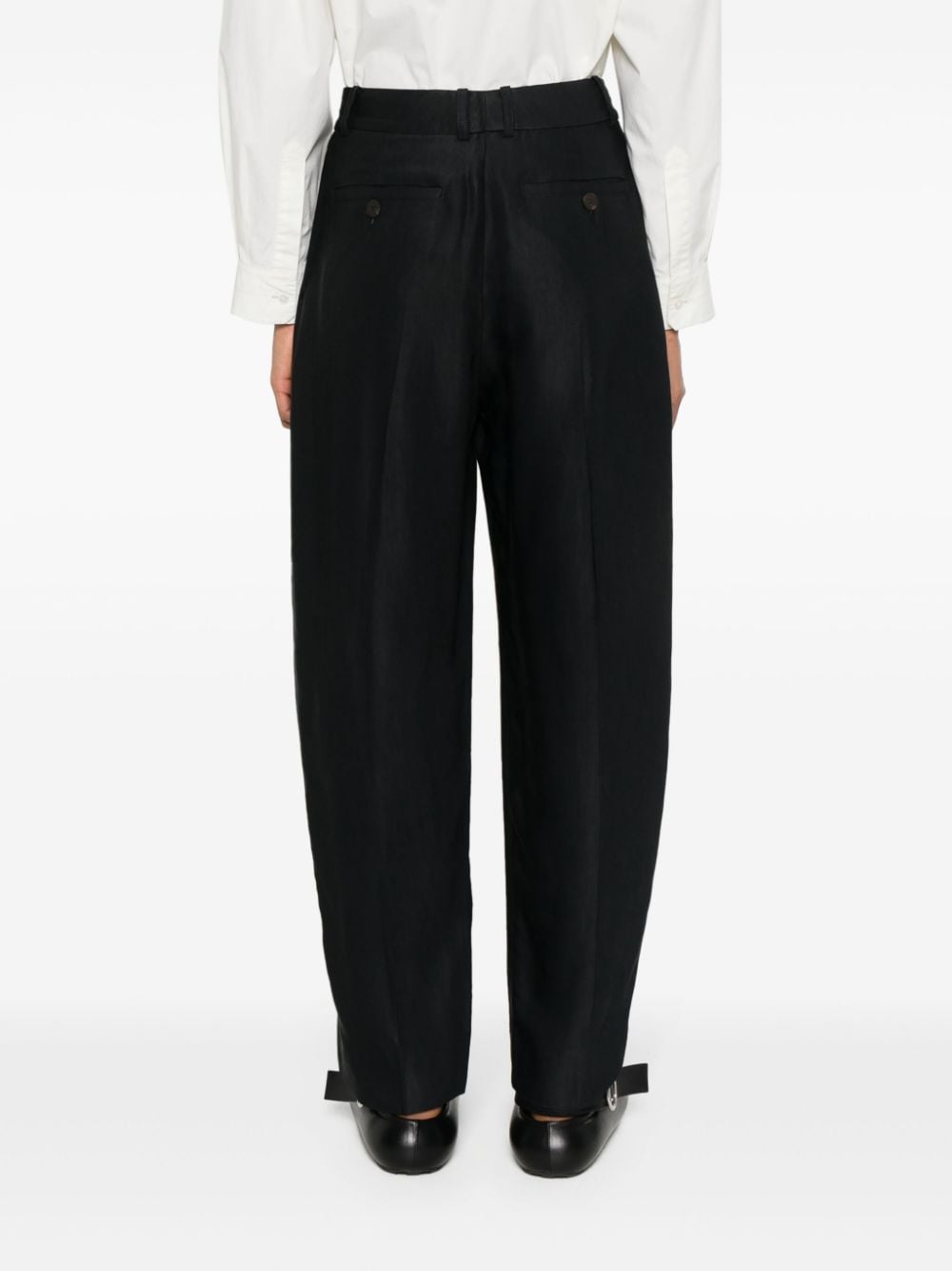 Studio Nicholson PRE Wool Wide-Leg Trousers — Black, view 2