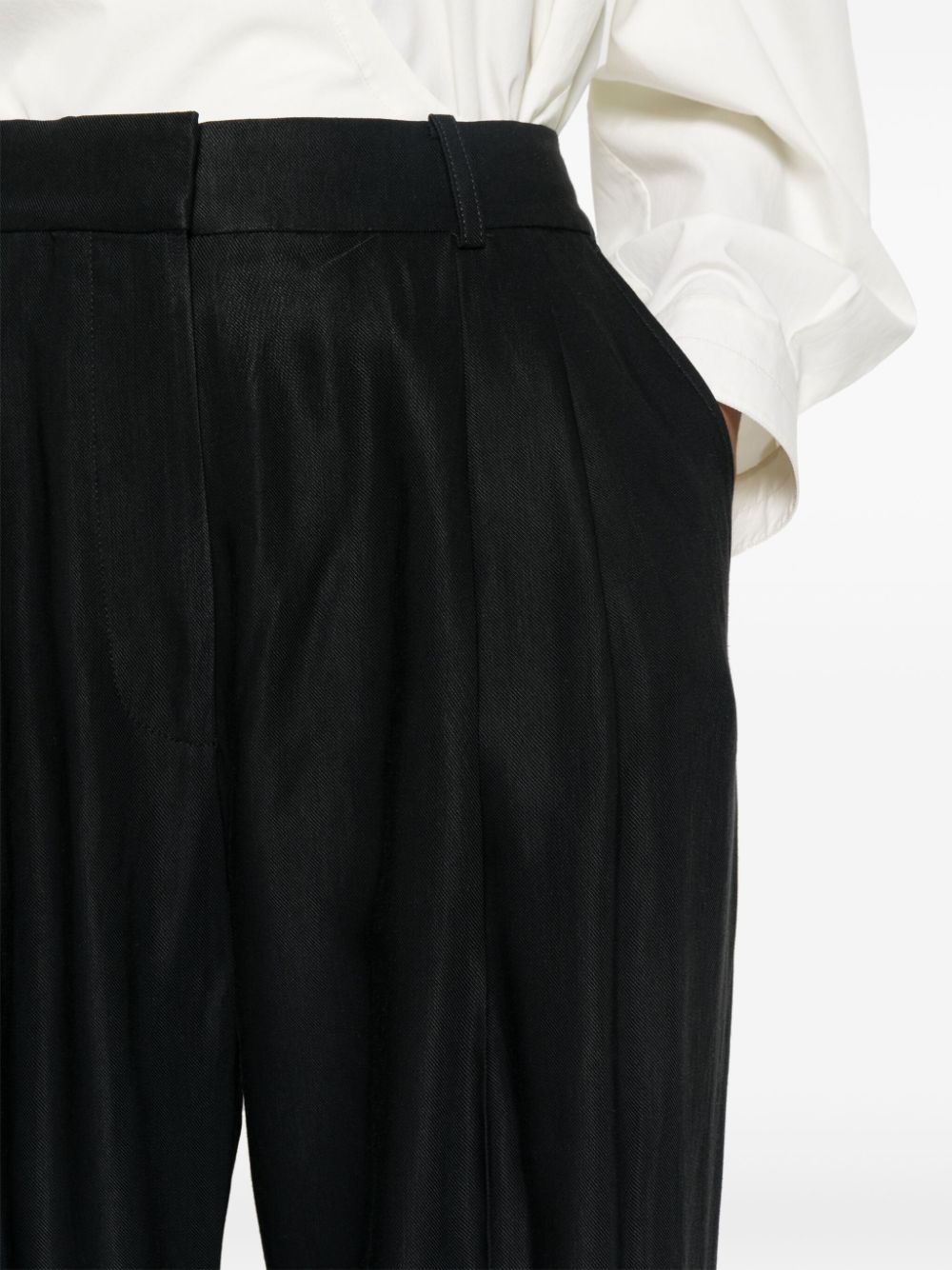 Studio Nicholson PRE Wool Wide-Leg Trousers — Black, view 3