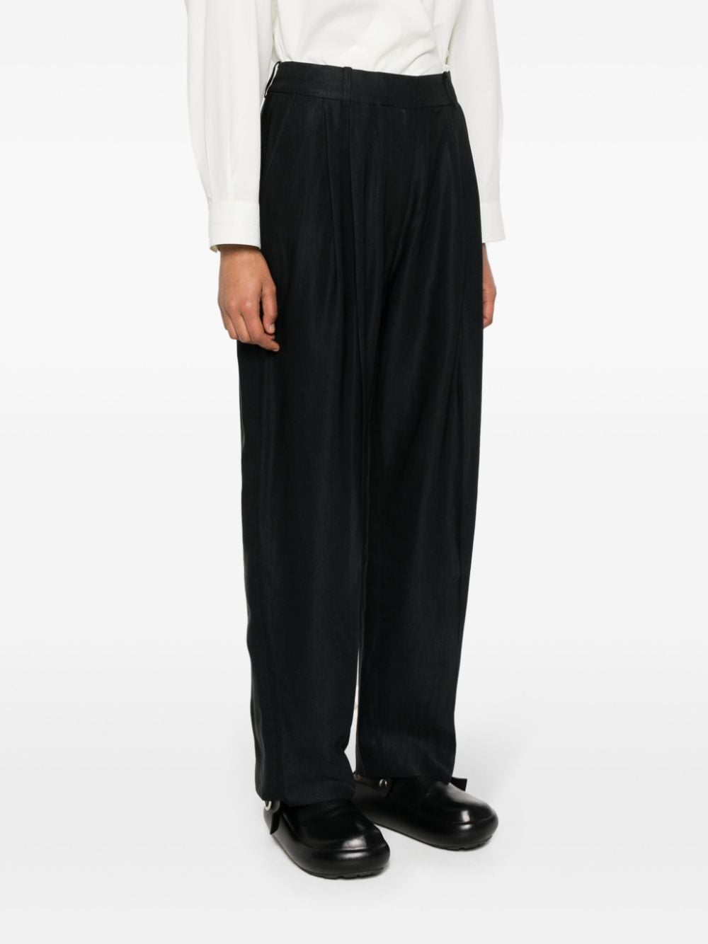 Studio Nicholson PRE Wool Wide-Leg Trousers — Black, view 5