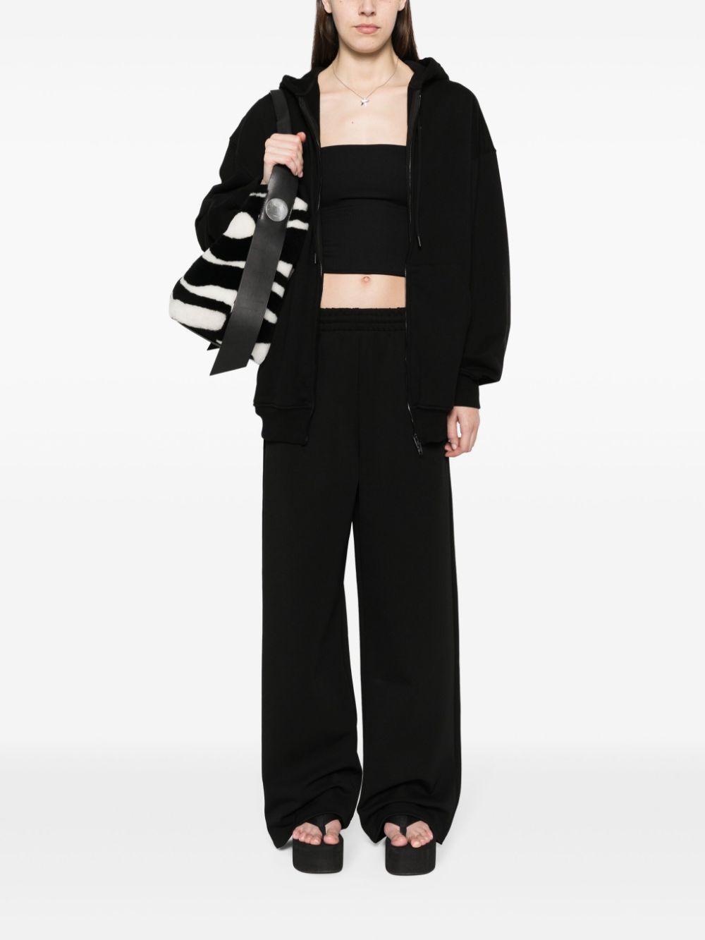 WARDROBE.NYC Ribbed Knit Joggers — Black, view 2