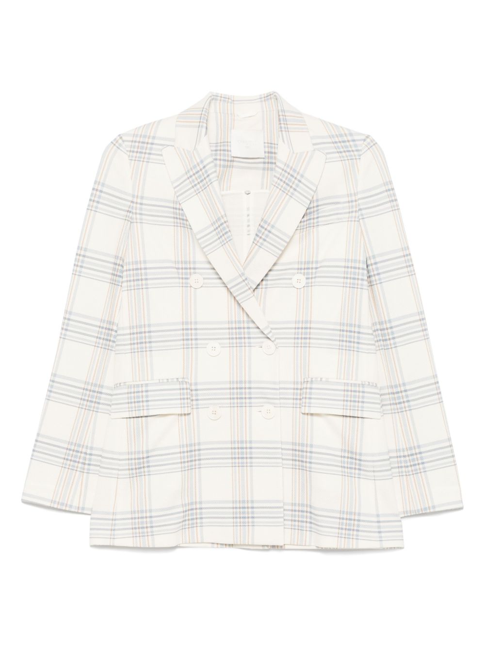 Circolo 1901 Double-Breasted Cotton Blazer — Cream by Circolo 1901