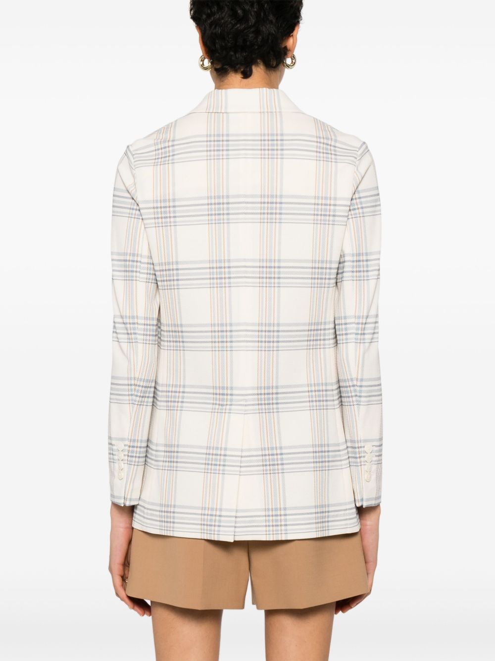Circolo 1901 Double-Breasted Cotton Blazer — Cream, view 4