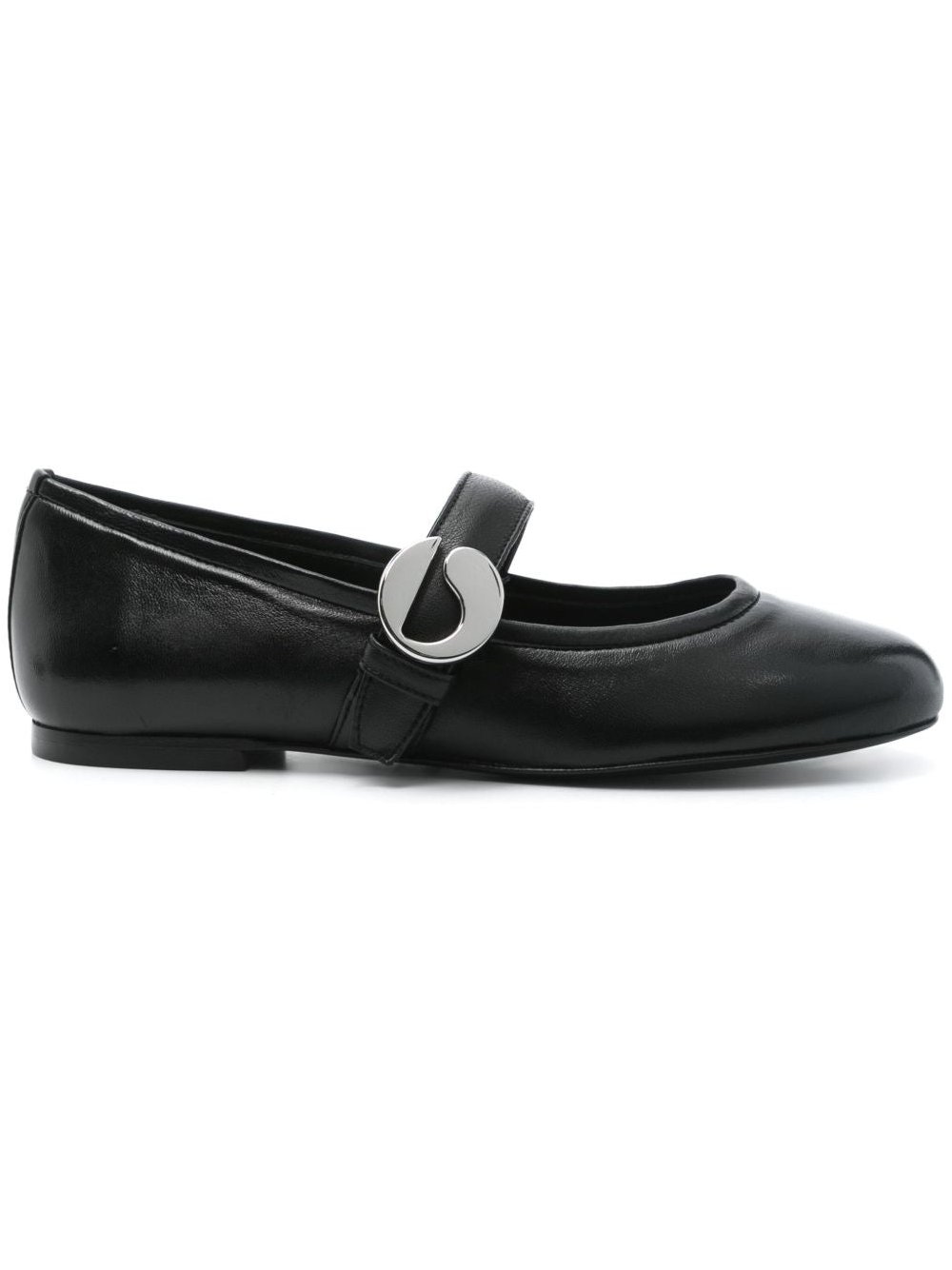 Coperni Logo-Buckle Leather Ballet Flat — Black by Coperni