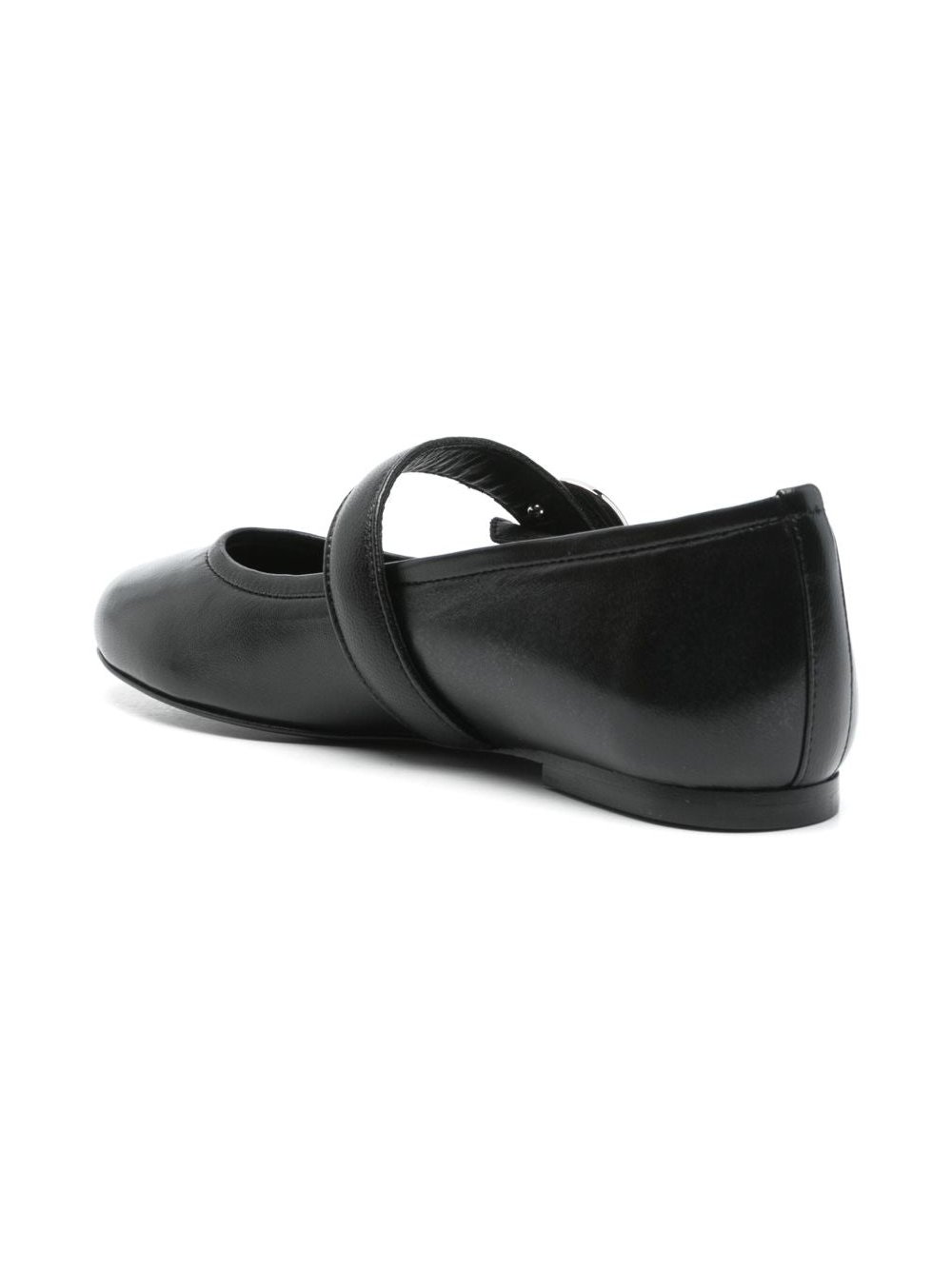 Coperni Logo-Buckle Leather Ballet Flat — Black, view 2