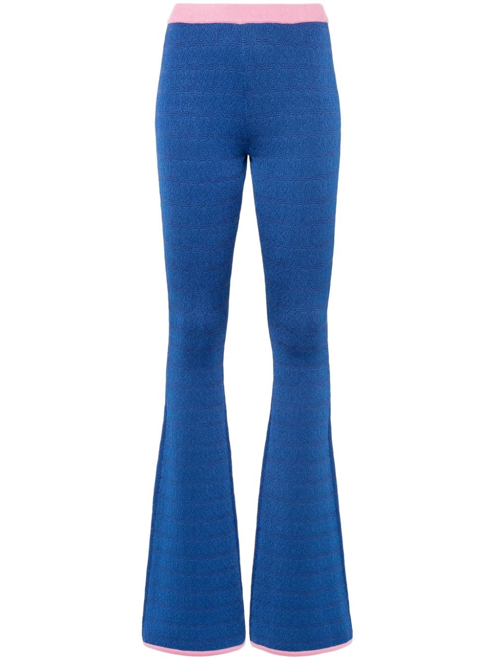 Bally Flared Knit Trousers — Blue by Bally