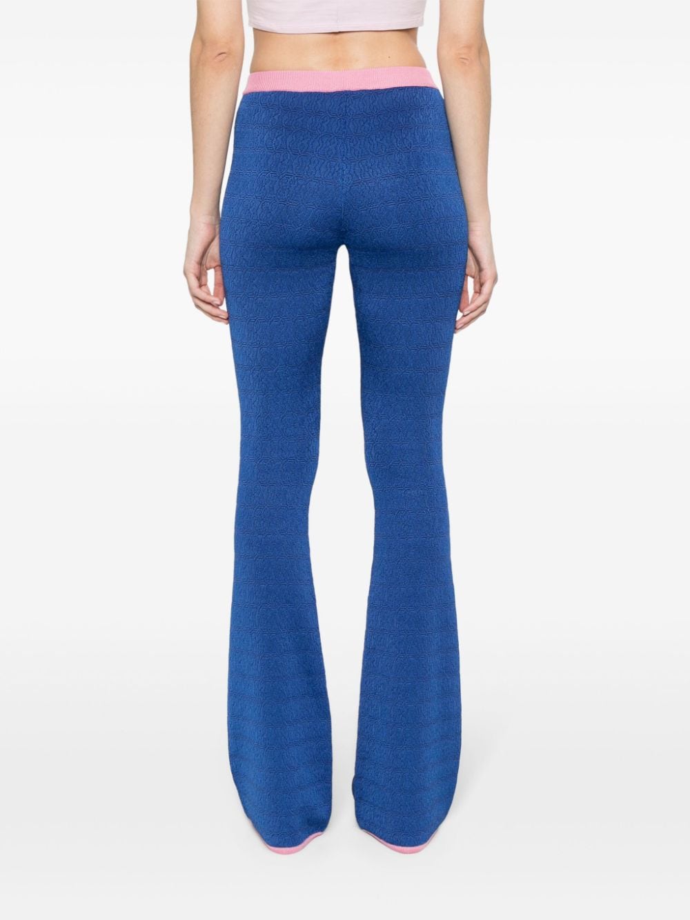 Bally Flared Knit Trousers — Blue, view 5