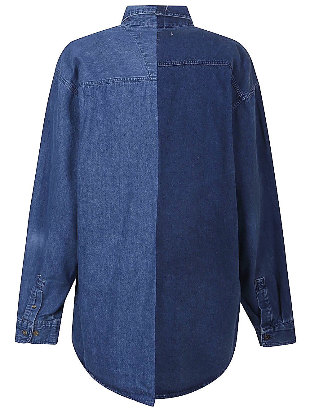 E.L.V. Denim Upcycled Denim Cotton Shirt — Blue, view 2