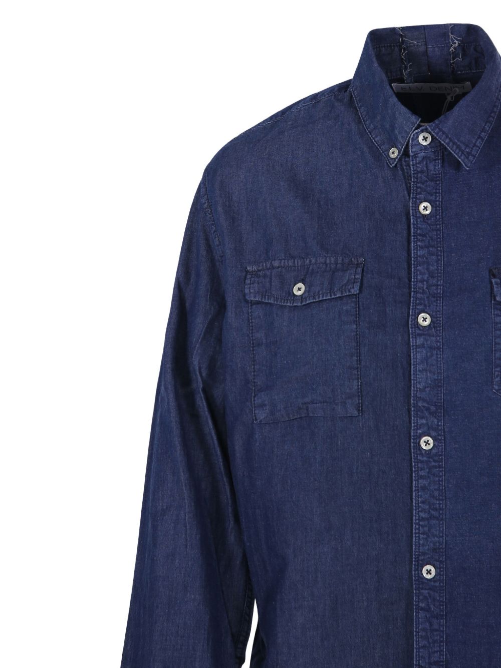 E.L.V. Denim Upcycled Denim Cotton Shirt — Blue, view 3