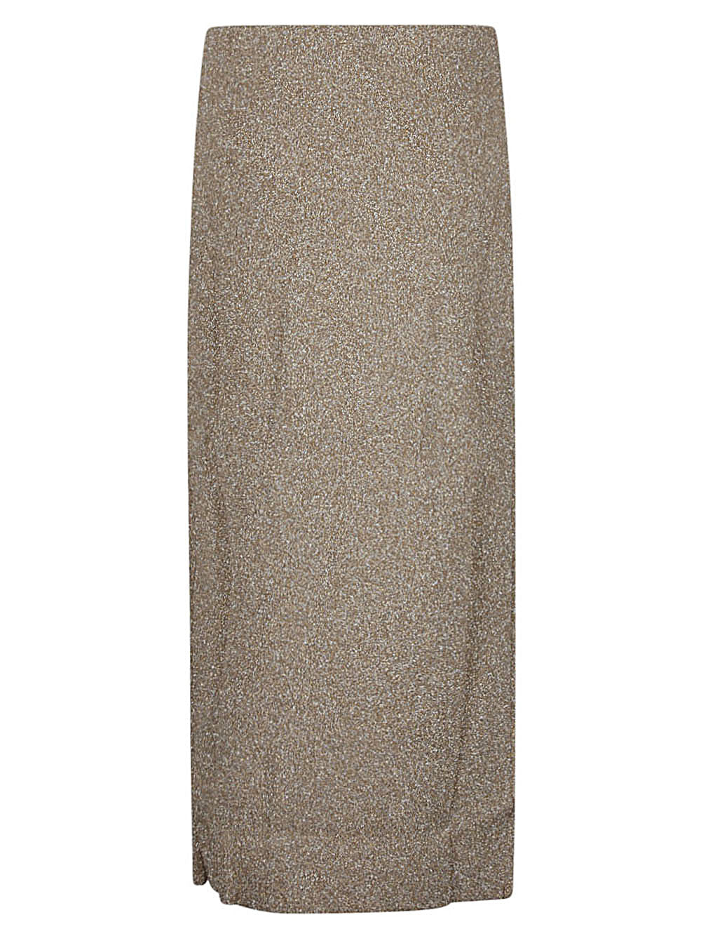 Circus Hotel Viscose Midi Skirt — Gold, view 2