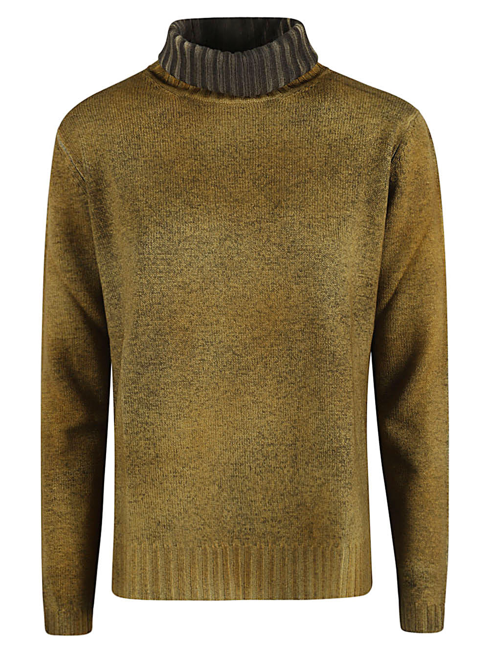 Alessandro Aste Wool and Cashmere Blend Turtleneck Sweater — Olive by Alessandro Aste
