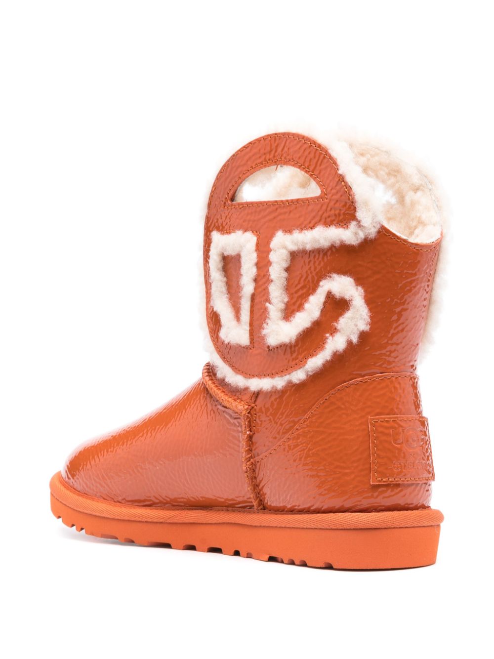Ugg X Telfar Logo Mini Crinkle Boot — Orange, view 4