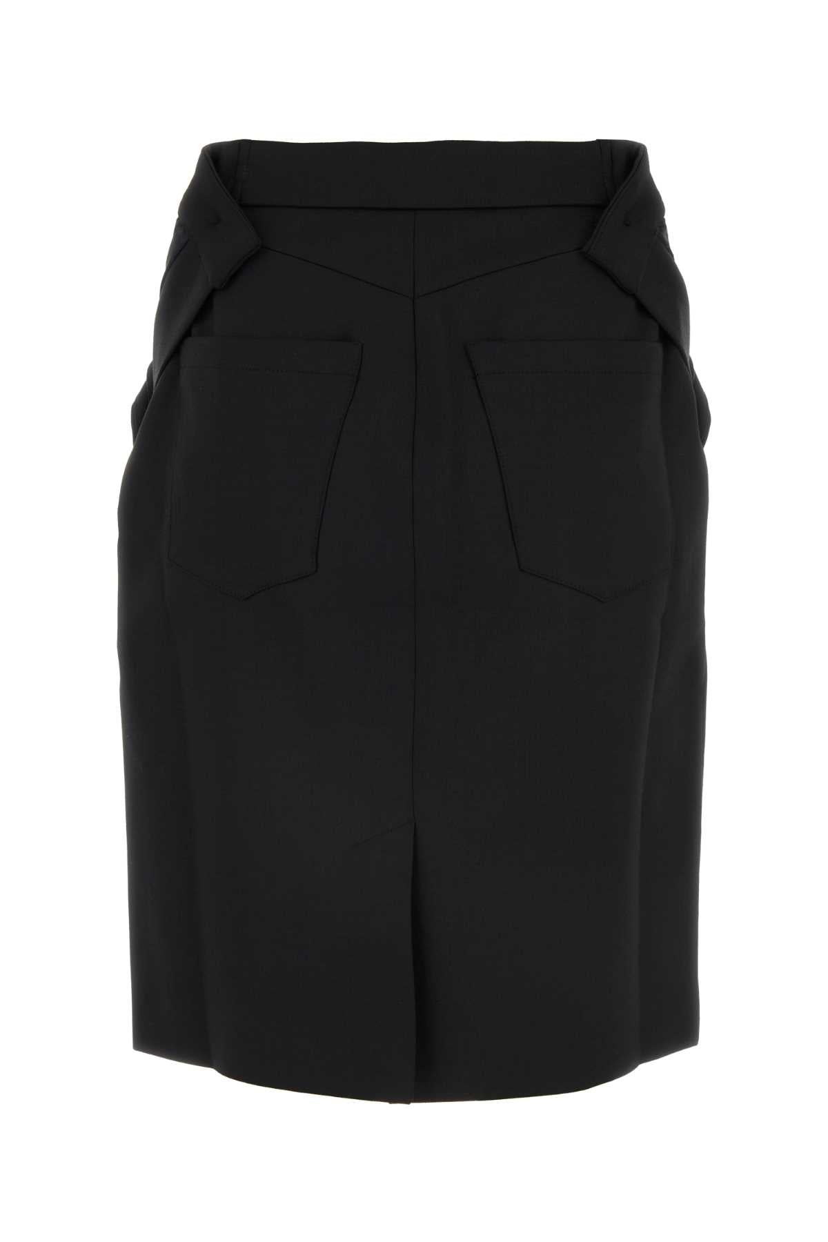 Coperni Stretch Blend Skirt — Black, view 2