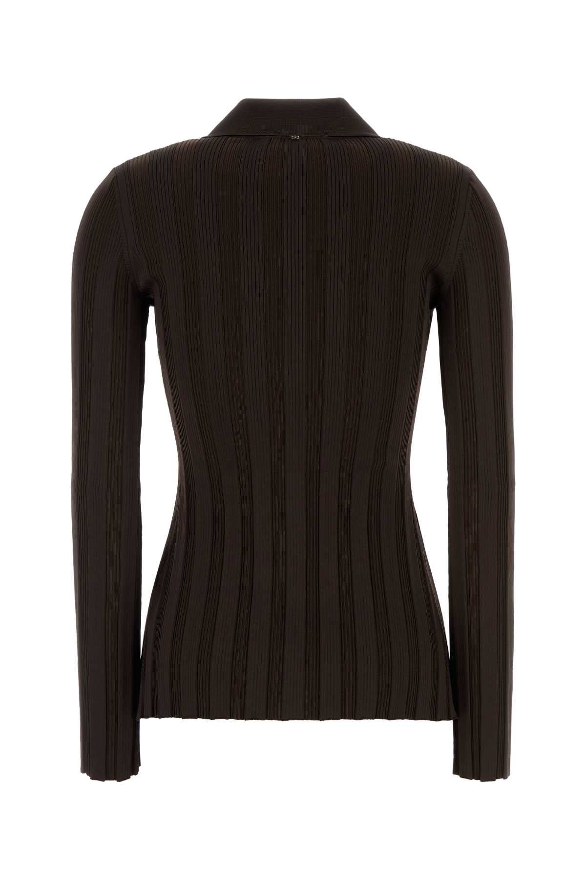 Sportmax Stretch Viscose Blend Cardigan — Brown, view 2