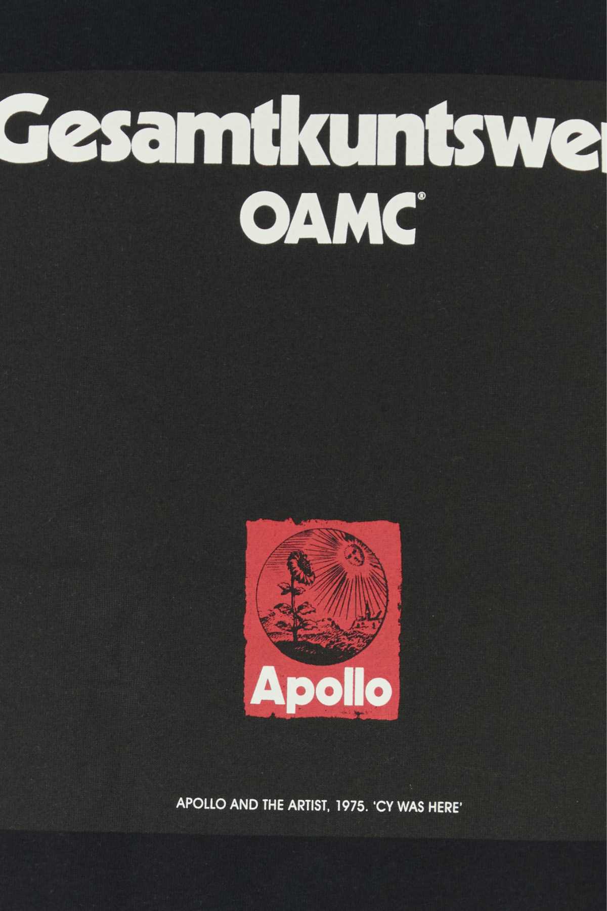 Oamc Logo-Printed Organic Cotton T-Shirt — Black, view 3