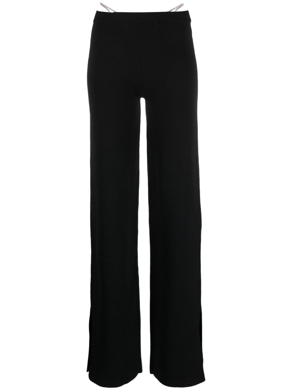 GCDS Crystal-Embellished Flared Trousers — Black by GCDS