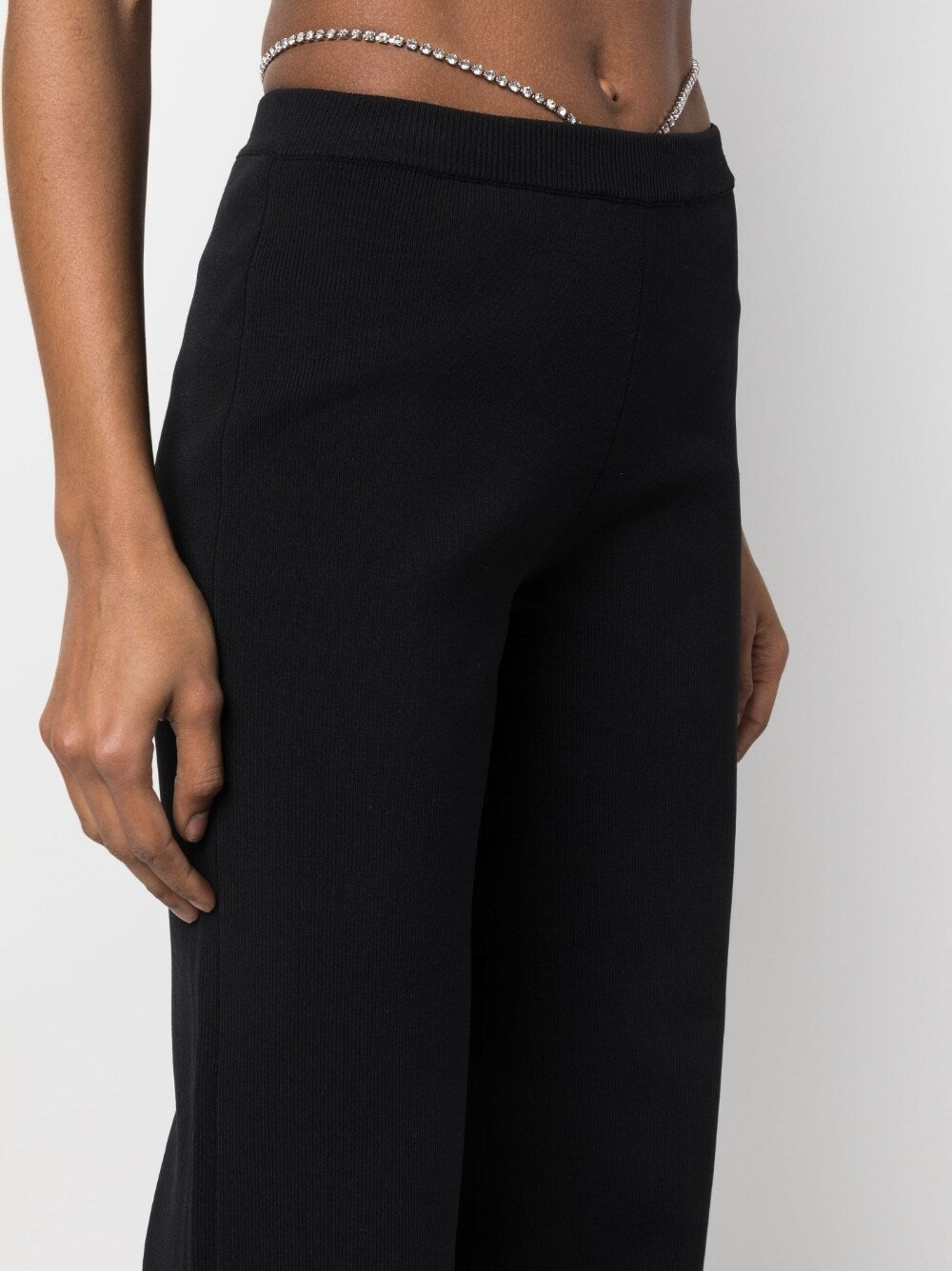 GCDS Crystal-Embellished Flared Trousers — Black, view 2