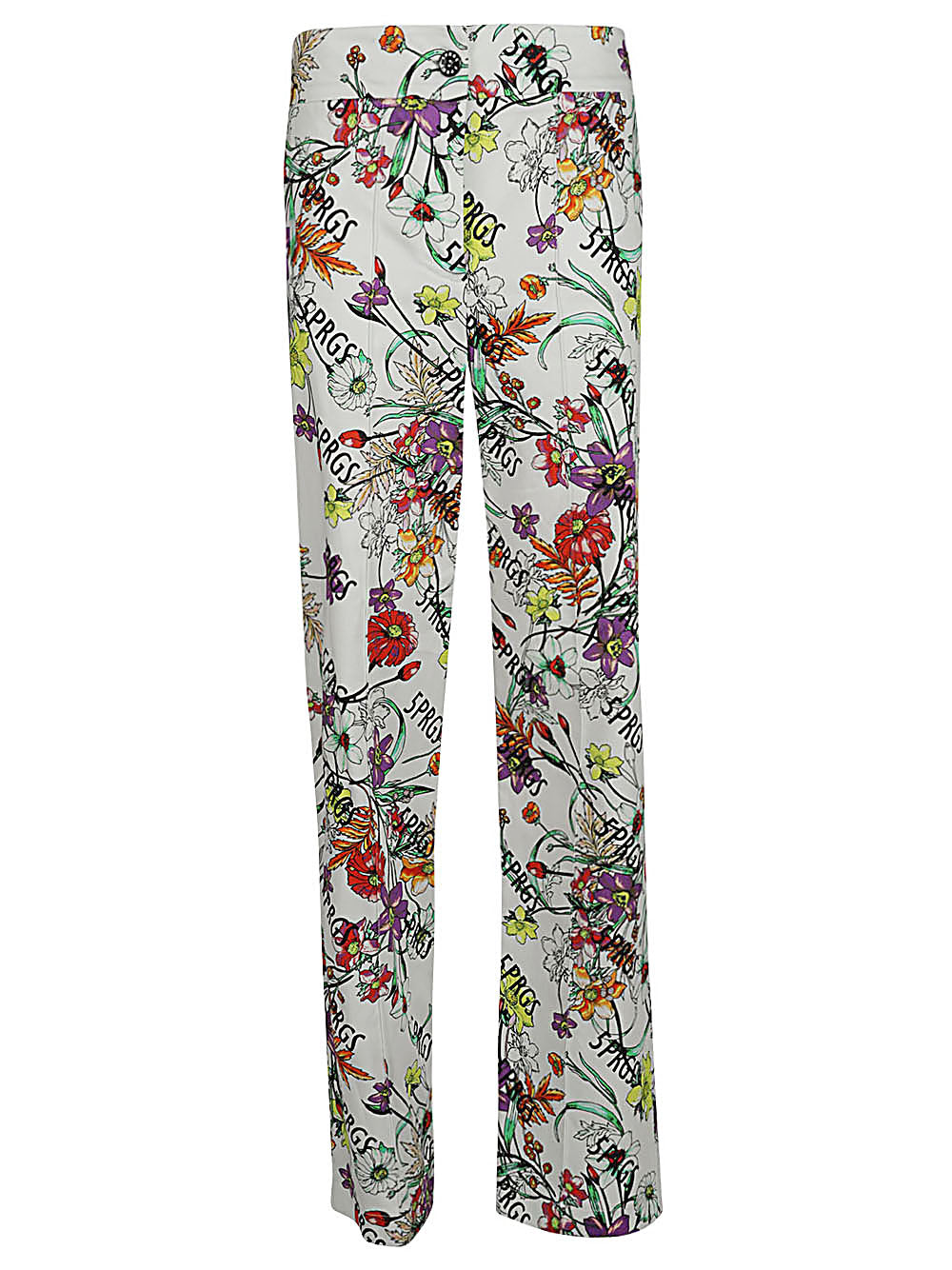 5Progress Floral-Printed Cotton Trousers — Light Grey by 5Progress