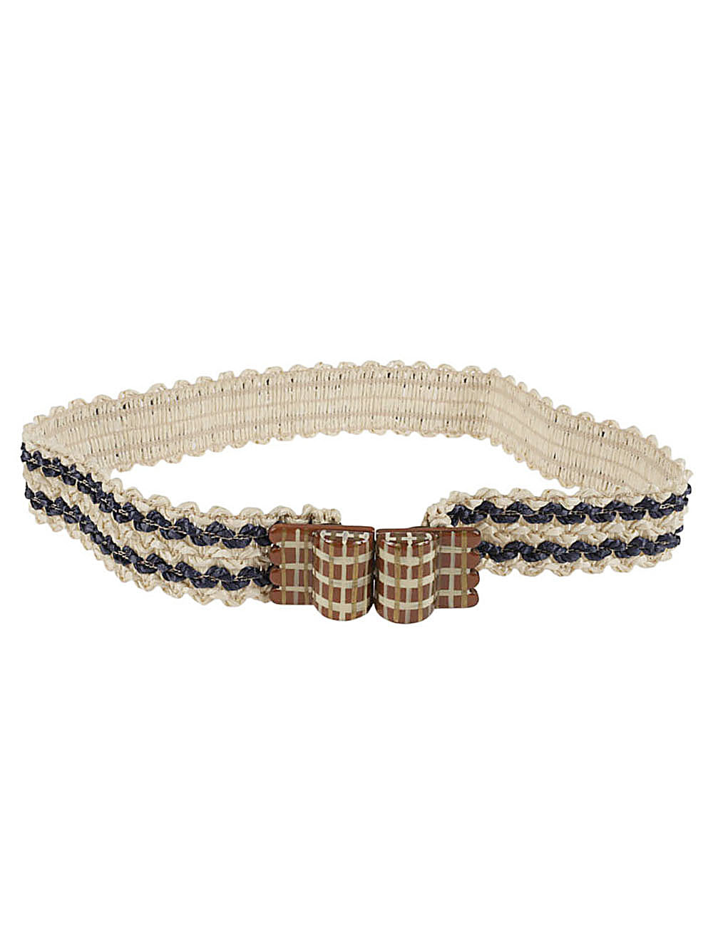 Exquisite J Striped Raffia Belt — Cream by Exquisite J
