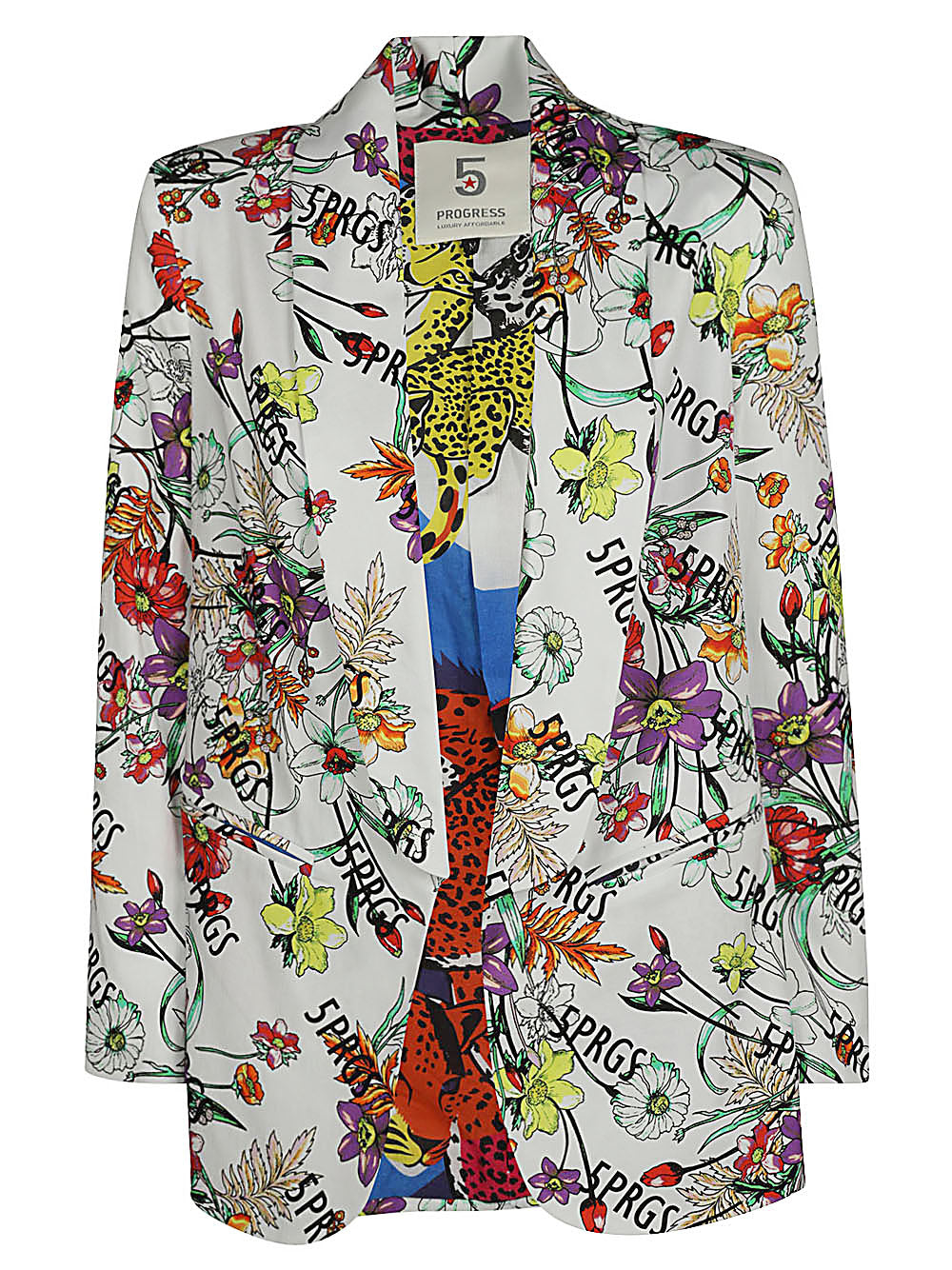 5Progress Floral-Print Blazer — Cream by 5Progress