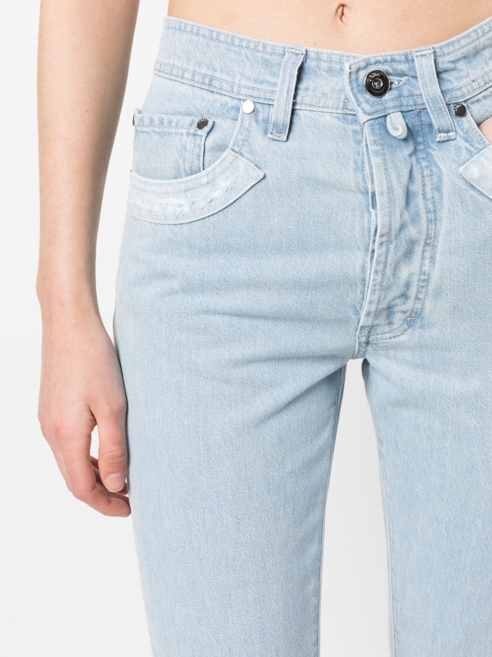 032C Patchwork Organic Cotton Jeans — Light Blue, view 2