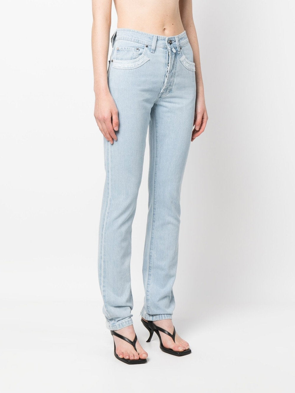 032C Patchwork Organic Cotton Jeans — Light Blue, view 3