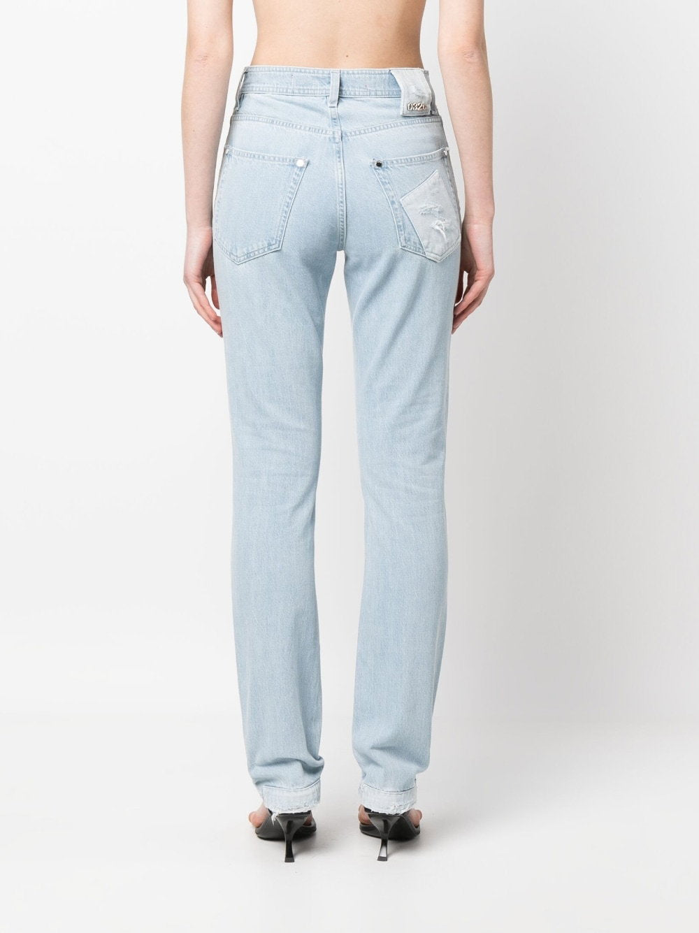 032C Patchwork Organic Cotton Jeans — Light Blue, view 5