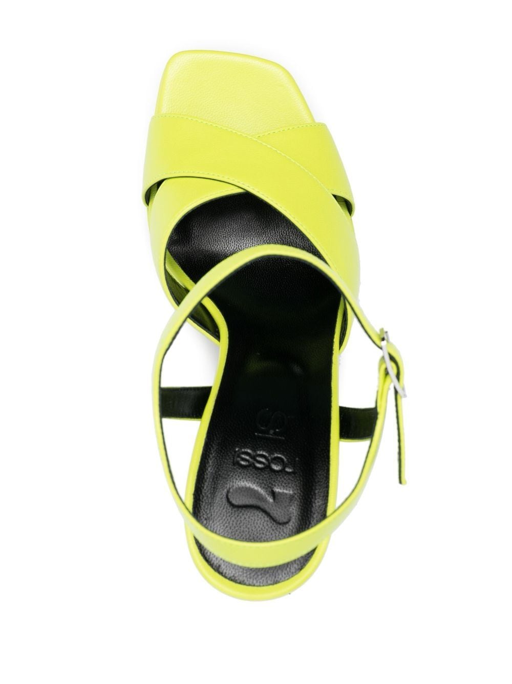 Si Rossi Sculpted-Heel Platform Heel Sandal — Lime, view 4