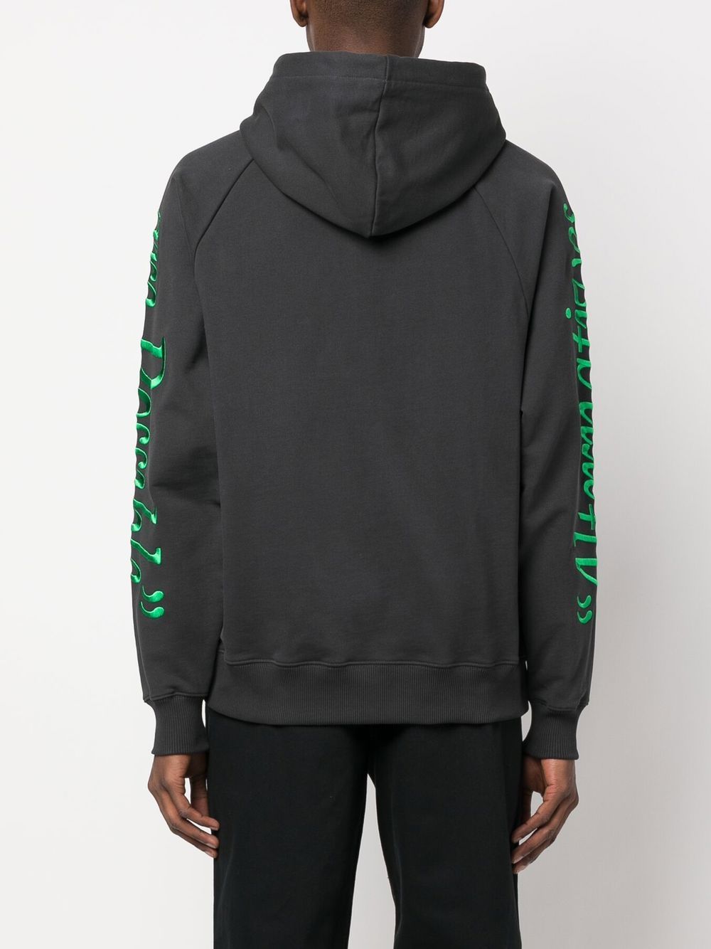 Études Logo-Embroidered Organic Cotton Hoodie — Black, view 4