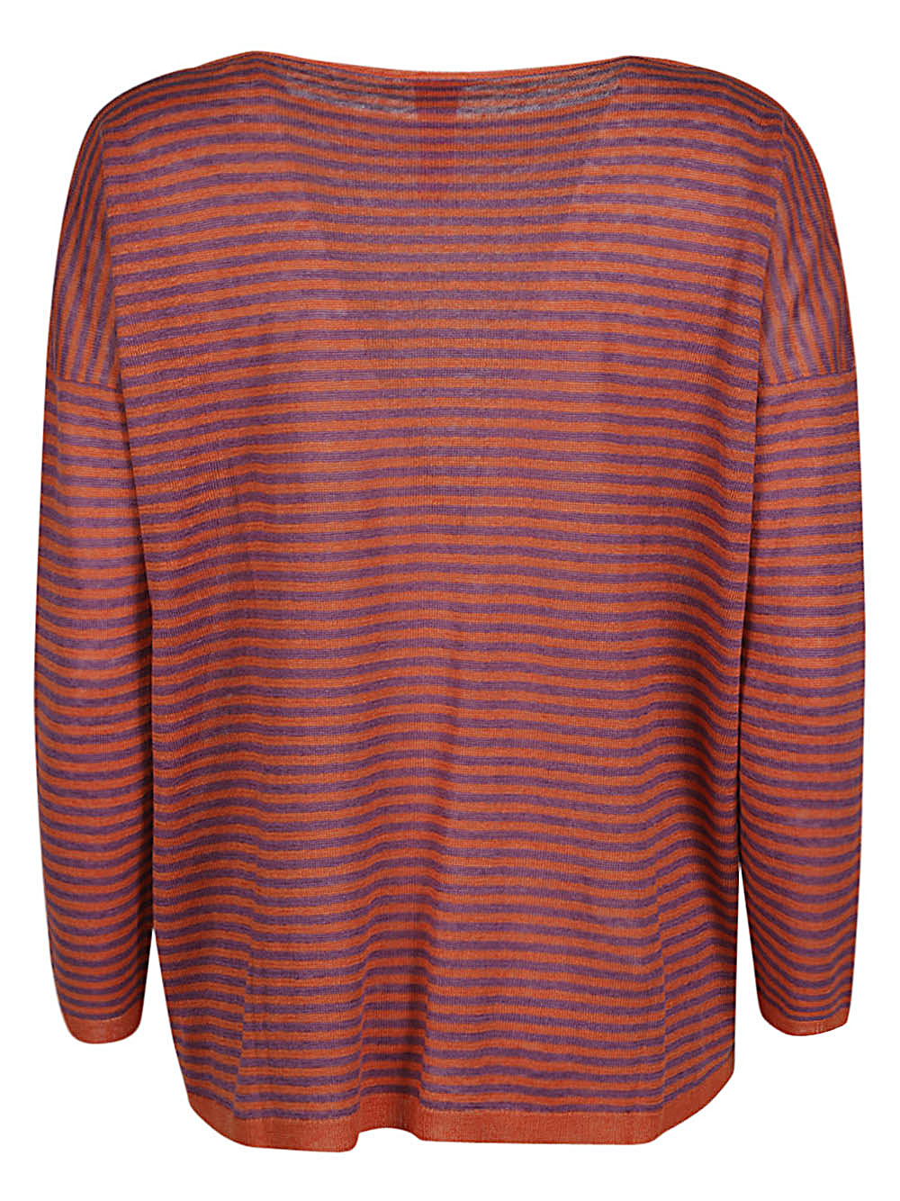 Alessandro Aste Striped Linen Sweater — Orange, view 2