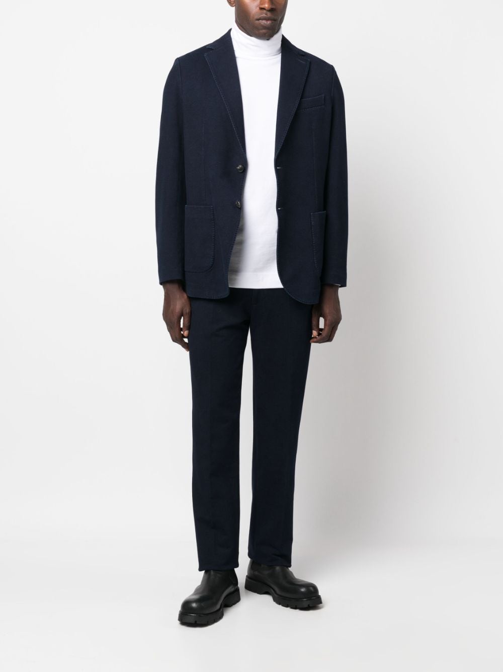 Circolo 1901 Stretch-Cotton Trousers — Navy, view 4