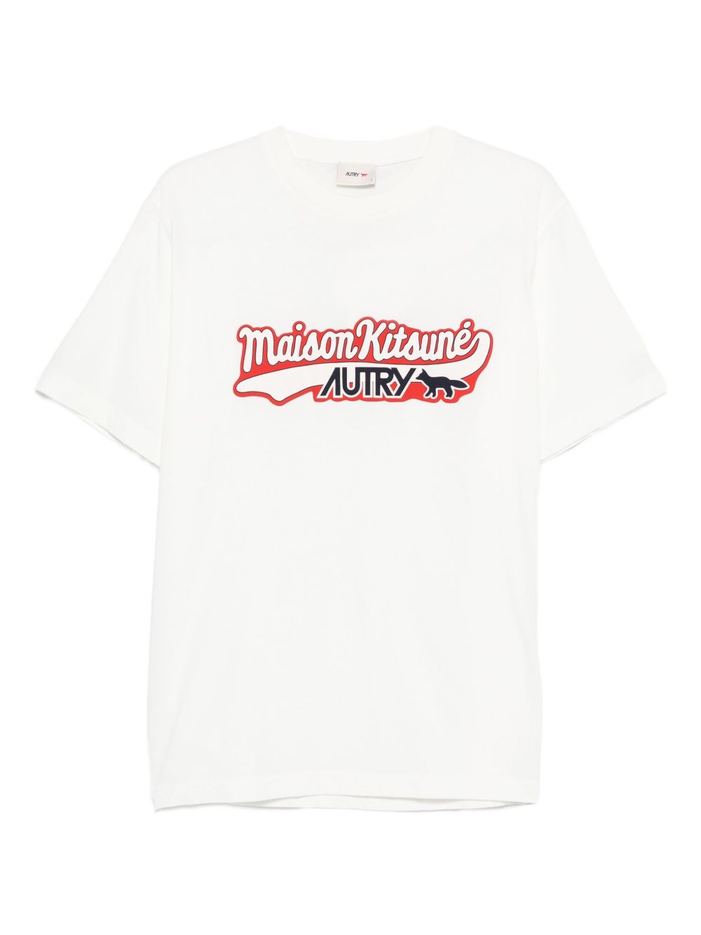 Autry X MAISON KITSUNE Logo-Appliqué Cotton T-shirt — White by Autry X MAISON KITSUNE